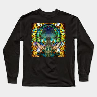 Stained Glass Tree In Autumn Long Sleeve T-Shirt